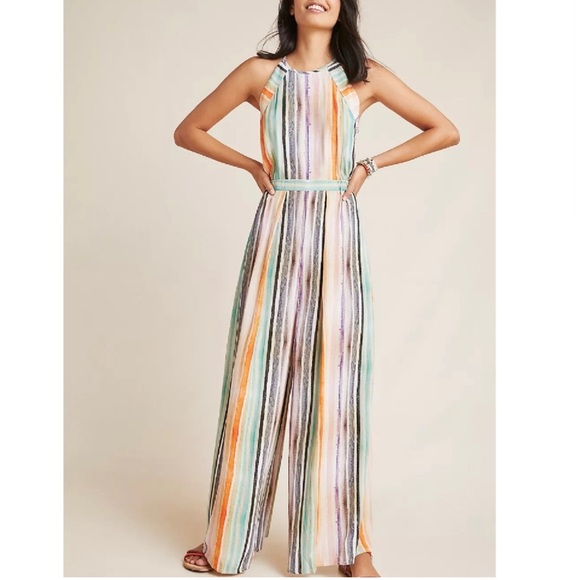 Anthropologie Blank London Gallery Row Edinburgh Striped Wide Leg Jumpsuit S - Picture 3 of 16